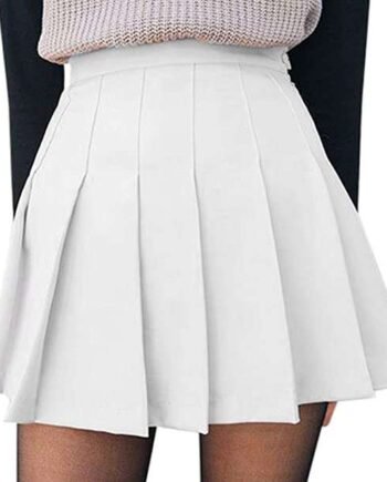 None Branded Women Girls Short High Waist Pleated Skater Tennis School Skirt S-XL