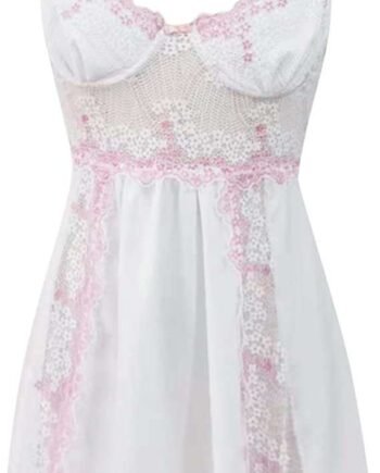 plus Size Nightshirt Sexy Fashion V Neck Sexy Lace Nightwear Satin Sleepwear Lace Chemise Mini Teddy Underwear Sleepwear Steel Ring Pajamas Warm Night Shirts Women