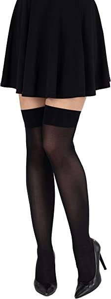 looksy Womens Over the Knee Socks Knee-High Long Plain Socks for Girl School Cosplay Uniform Stockings 60 den