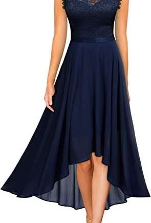 MIUSOL Women's Classy Scoop Neck Sleeveless Bridesmaid Party Long Dress