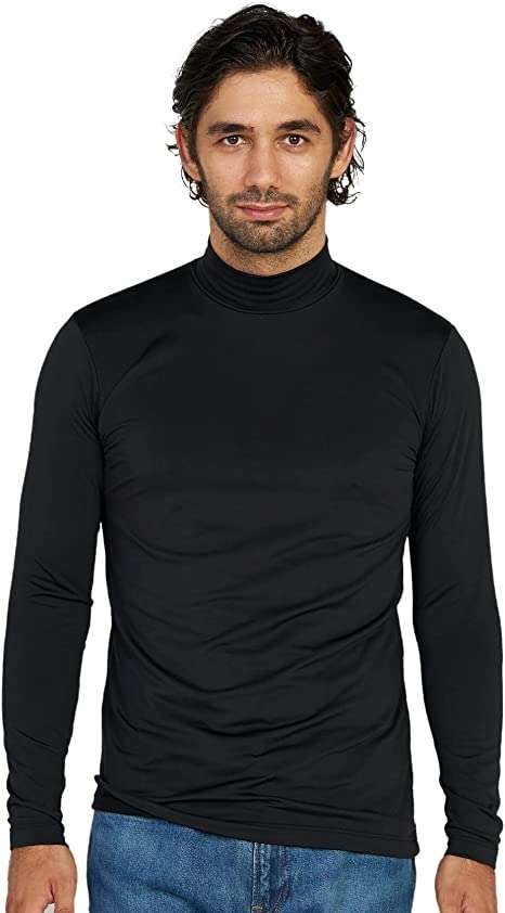 LAPASA Mock Neck Base Layer Top for Men Thermal Underwear Top Long Sleeves T-Shirt Lightweight and Middleweight M102 M123