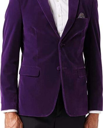 Gary – Men’s Velvet Blazer Classic Smart Casual Tailored Fit Wedding Suit Jacket