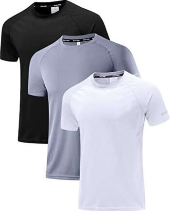 Holure Men's 3 Pack Sportswear Breathable Quick-Drying Short-Sleeved T-Shirt3