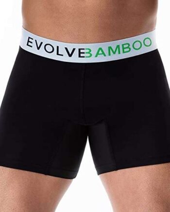 Evolve Bamboo Mens Boxers | Comfortable Bamboo Boxer Briefs | Anti chafe, Athletic Sport Underwear for Men with Cool Moisture Wicking Technology | Single Pack
