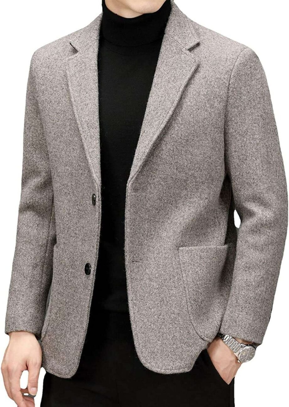 Men Simple Casual Suits Jacket Slim Fit Wedding Dress Blazer Coat Business Jacket